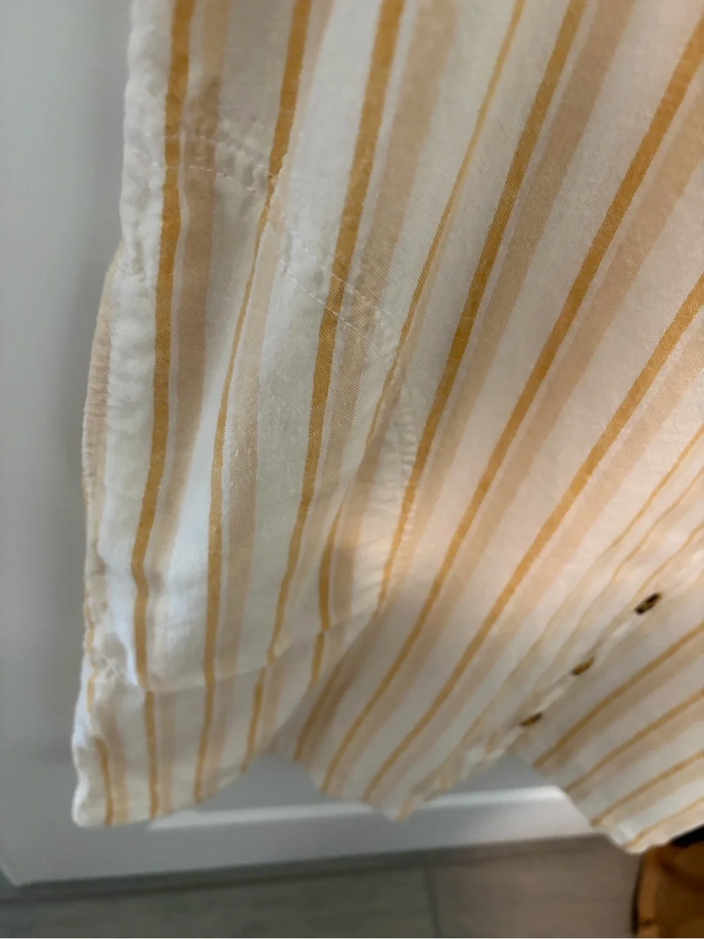 Wonderly Yellow & White Striped Button-Front Dress